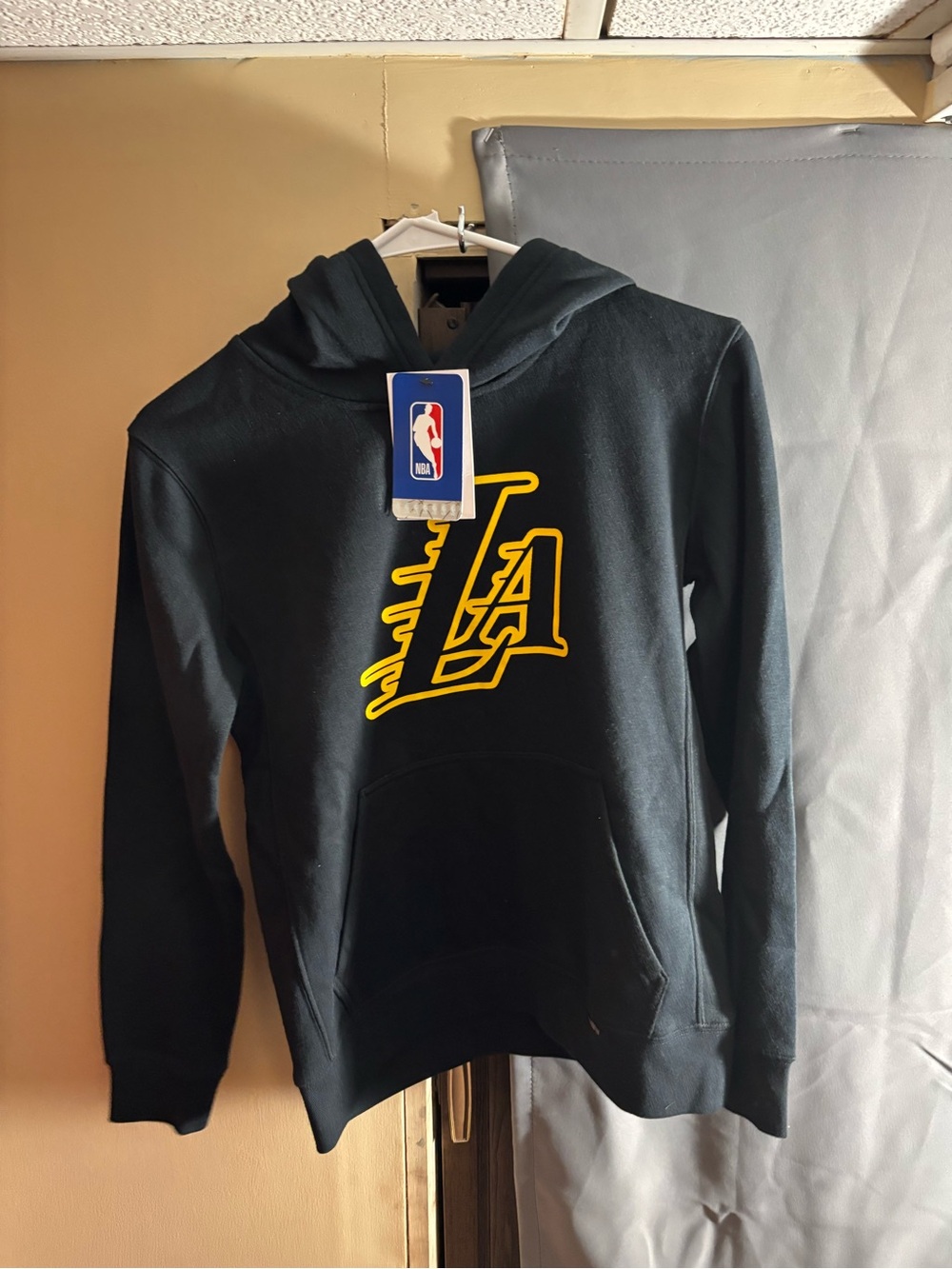 NBA Black Pullover Hoodie with Yellow LA Logo - Kids